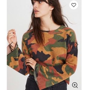 MADEWELL Merino Wool Camo Cropped Sweater